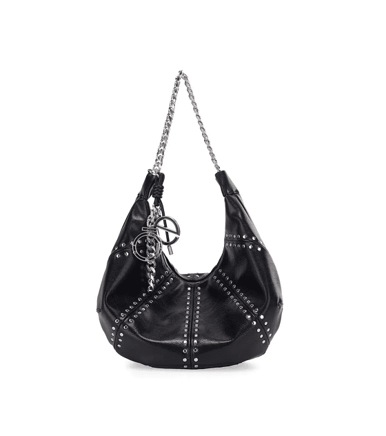 Bolso Hobo cloe Grande Con Estoperoles Color Negro