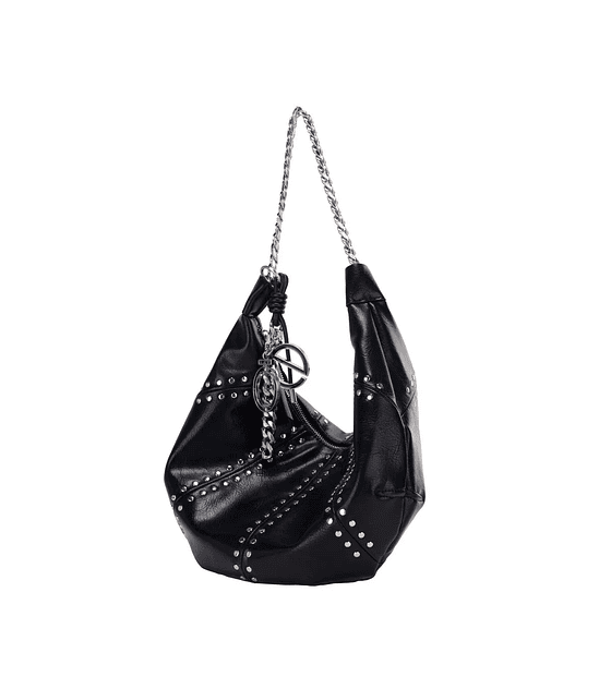 Bolso Hobo cloe Grande Con Estoperoles Color Negro