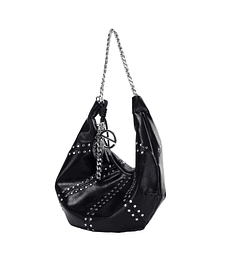 Bolso Hobo cloe Grande Con Estoperoles Color Negro