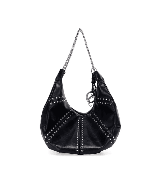 Bolso Hobo cloe Grande Con Estoperoles Color Negro