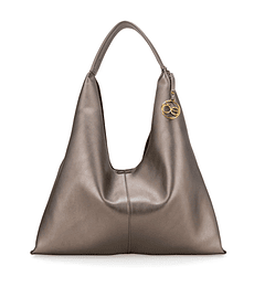 Bolso Hobo Maxi cloe Con Charm De Monograma Color Inox