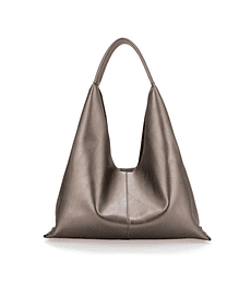 Bolso Hobo Maxi cloe Con Charm De Monograma Color Inox