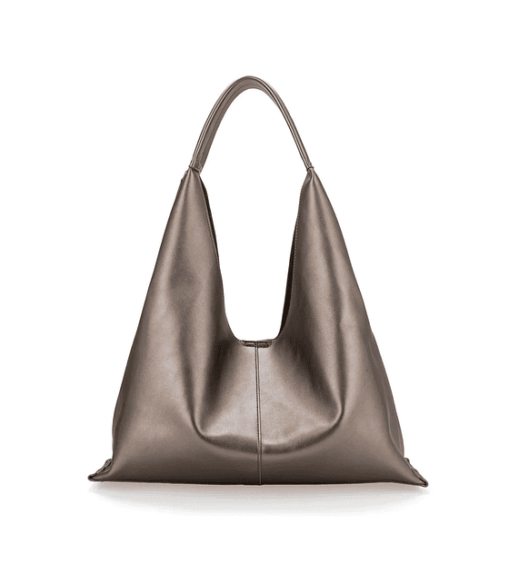 Bolso Hobo Maxi cloe Con Charm De Monograma Color Inox