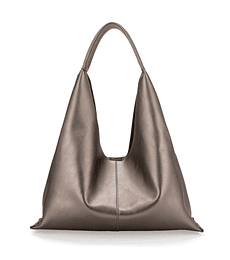 Bolso Hobo Maxi cloe Con Charm De Monograma Color Inox