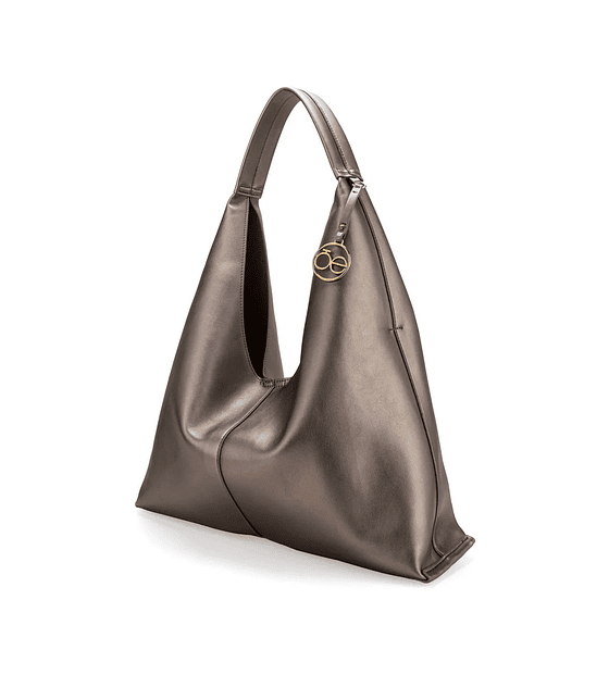 Bolso Hobo Maxi cloe Con Charm De Monograma Color Inox