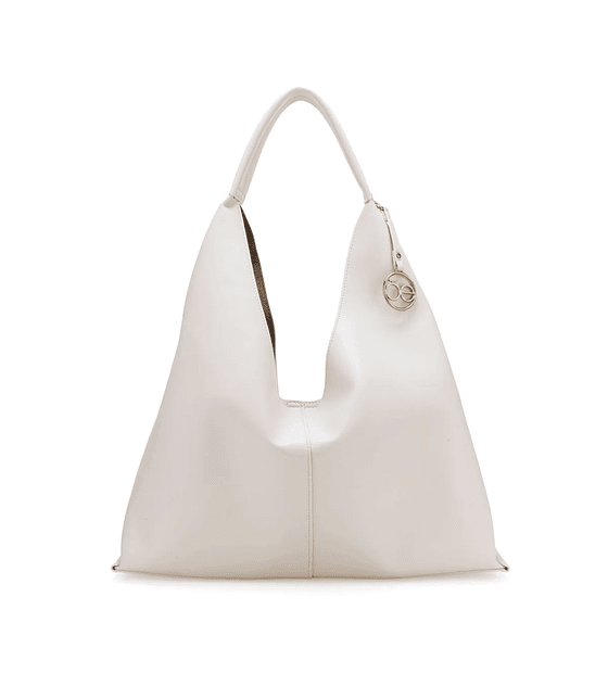Bolso  Cloe Hobo Maxi Con Charm De Monograma Color Blanco
