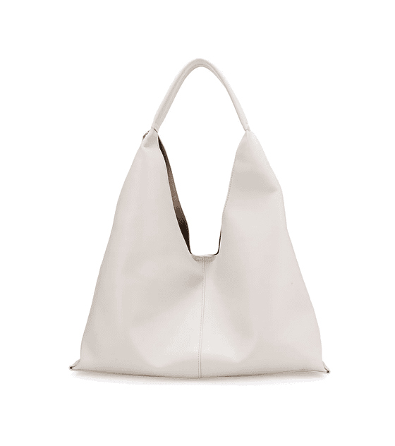 Bolso  Cloe Hobo Maxi Con Charm De Monograma Color Blanco