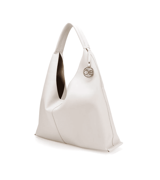 Bolso  Cloe Hobo Maxi Con Charm De Monograma Color Blanco