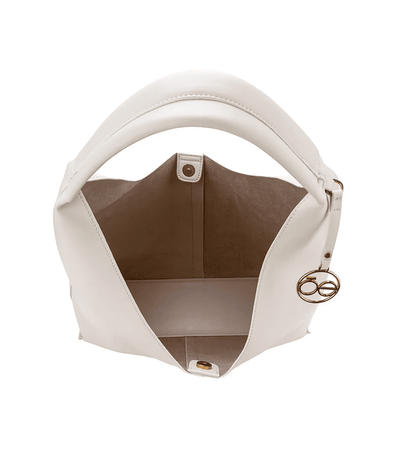 Bolso  Cloe Hobo Maxi Con Charm De Monograma Color Blanco