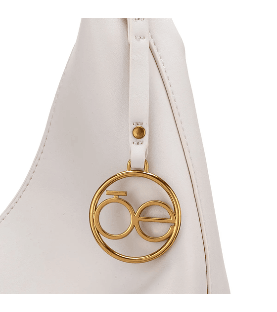 Bolso  Cloe Hobo Maxi Con Charm De Monograma Color Blanco