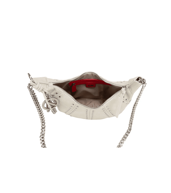 Bolsa Crossbody Cloe Grande Con Estoperoles Color Blanco