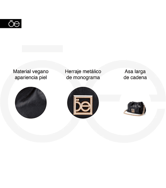 Bolsa Crossbody Chica cloe Con Herraje De Monograma  Negro