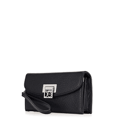 Cartera Flap Grande Con Maneral Desprendible Color Negro