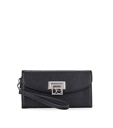Cartera Flap Grande Con Maneral Desprendible Color Negro