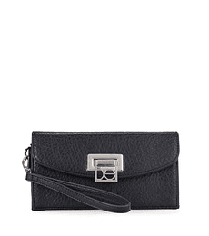 Cartera Flap Grande Con Maneral Desprendible Color Negro