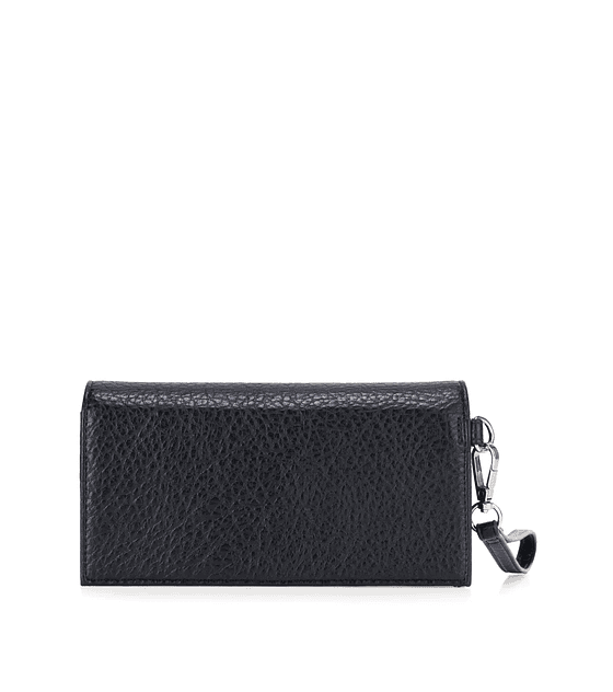 Cartera Flap Grande Con Maneral Desprendible Color Negro
