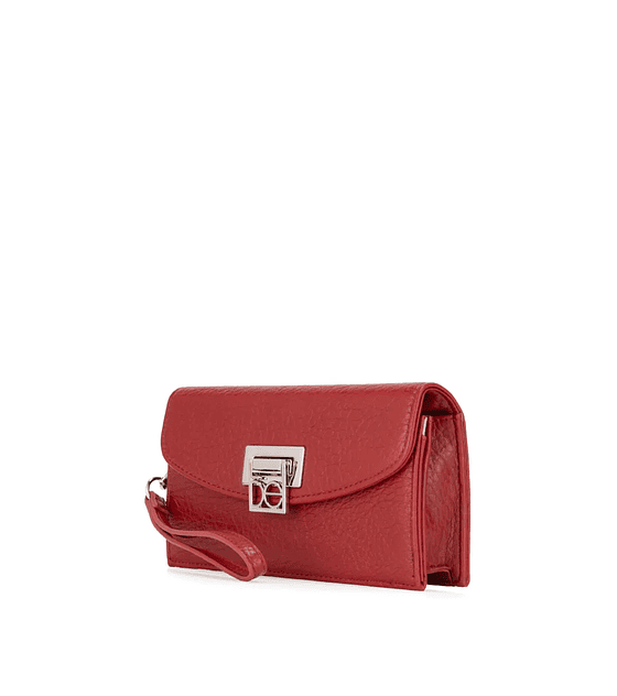 Cartera Flap Grande cloe Con Maneral Desprendible Color Rojo