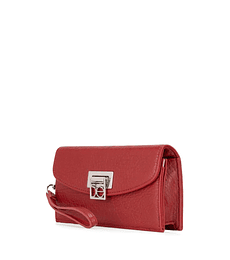 Cartera Flap Grande cloe Con Maneral Desprendible Color Rojo