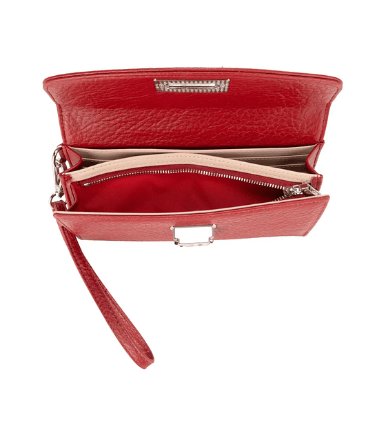 Cartera Flap Grande cloe Con Maneral Desprendible Color Rojo