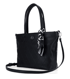 Bolsa Cloe Tote Con Mascada Color Negro