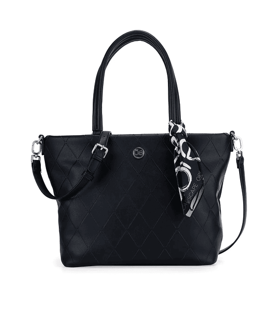 Bolsa Cloe Tote Con Mascada Color Negro