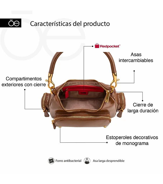 Bolsa Cloe Ladybag Chica Color Café