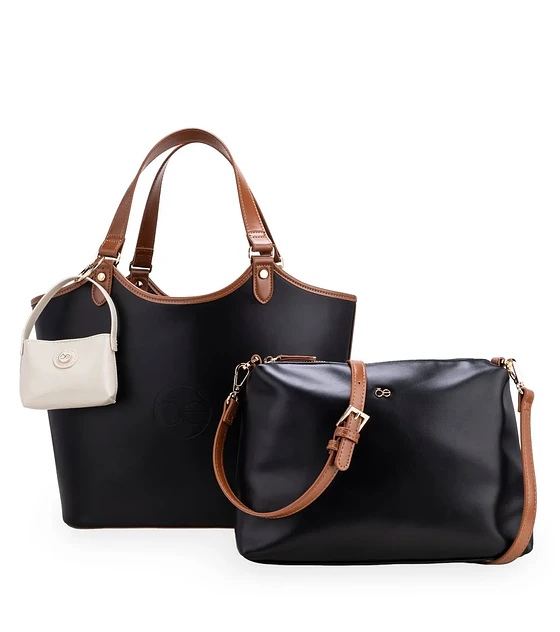 Bolsa Cloe  Tote Maxi Con Monedero Color Negro