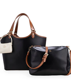 Bolsa Cloe  Tote Maxi Con Monedero Color Negro