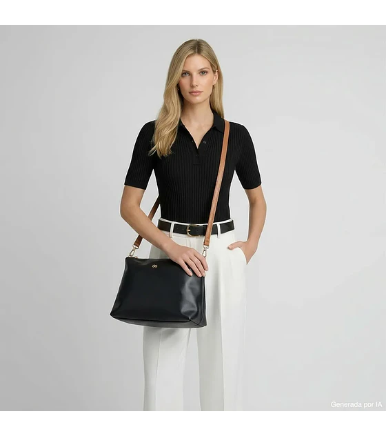 Bolsa Cloe  Tote Maxi Con Monedero Color Negro