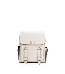 Mochila Grande Con Hebilla Color Blanca