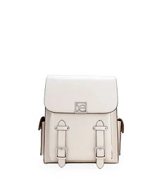 Mochila Grande Con Hebilla Color Blanca