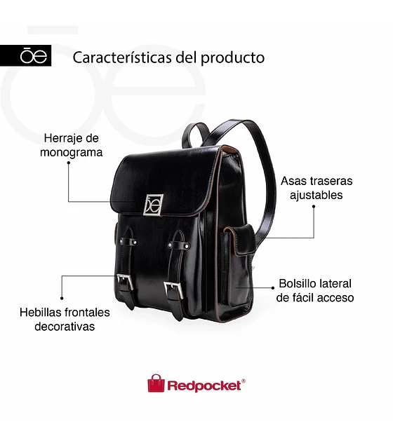 Mochila Grande Con Hebilla Color Blanca