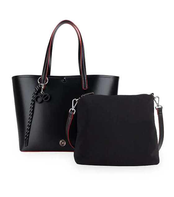 Bolsa Cloe Tote Grande Con Charm Color Negro