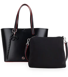 Bolsa Cloe Tote Grande Con Charm Color Negro