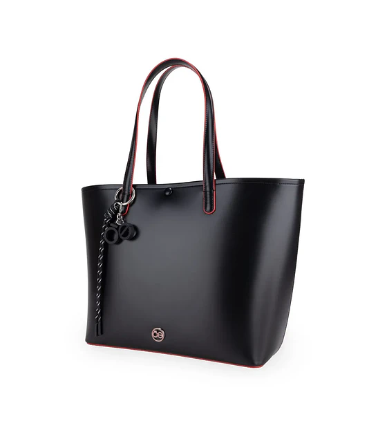 Bolsa Cloe Tote Grande Con Charm Color Negro