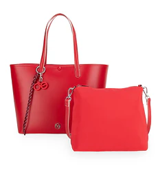 Bolsa Cloe Tote Grande Con Charm Color Rojo