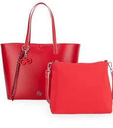 Bolsa Cloe Tote Grande Con Charm Color Rojo