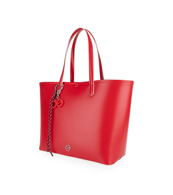 Bolsa Cloe Tote Grande Con Charm Color Rojo