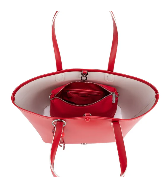 Bolsa Cloe Tote Grande Con Charm Color Rojo