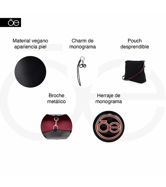 Bolsa Cloe Tote Grande Con Charm Color Rojo