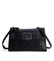 Bolsa Briefcase Mediana Cloe Con Herraje Metálico Color Negro