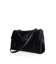 Bolsa Briefcase Mediana Cloe Con Herraje Metálico Color Negro