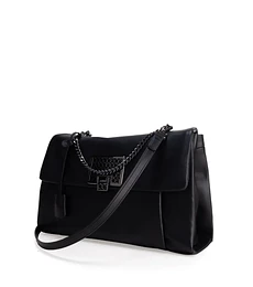 Bolsa Briefcase Mediana Cloe Con Herraje Metálico Color Negro