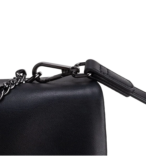 Bolsa Briefcase Mediana Cloe Con Herraje Metálico Color Negro