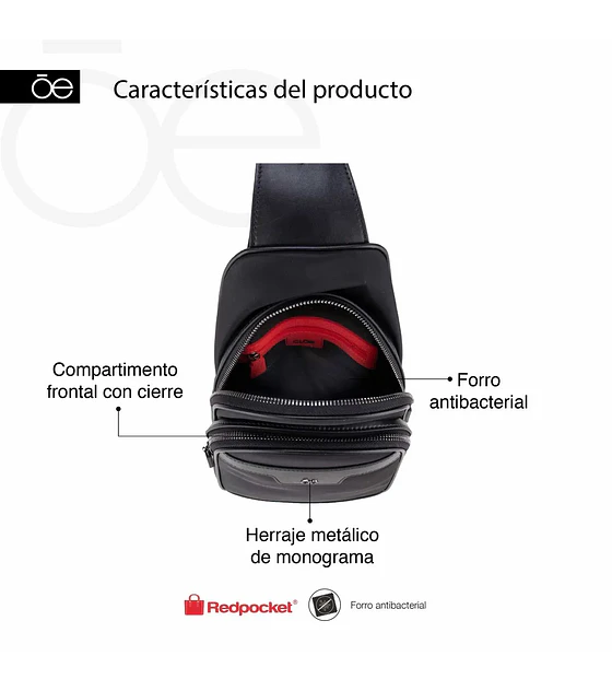 Mensajera Chica Cloe Para Hombre Color Negro