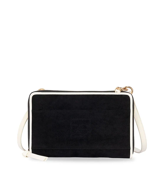 Cartera Cloe Grande Doble Función En Suede Color Negro