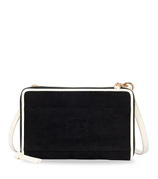 Cartera Cloe Grande Doble Función En Suede Color Negro