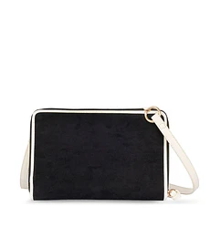 Cartera Cloe Grande Doble Función En Suede Color Negro