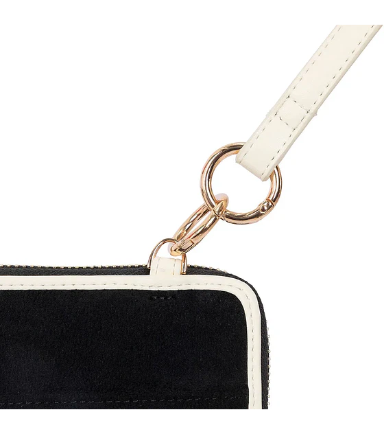 Cartera Cloe Grande Doble Función En Suede Color Negro
