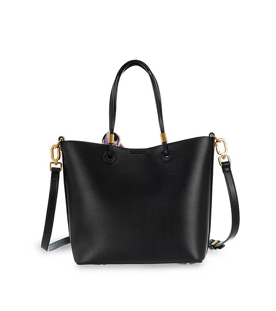 Bolsa cloe chica  Tote Doble Función Con Mascada Color Negro